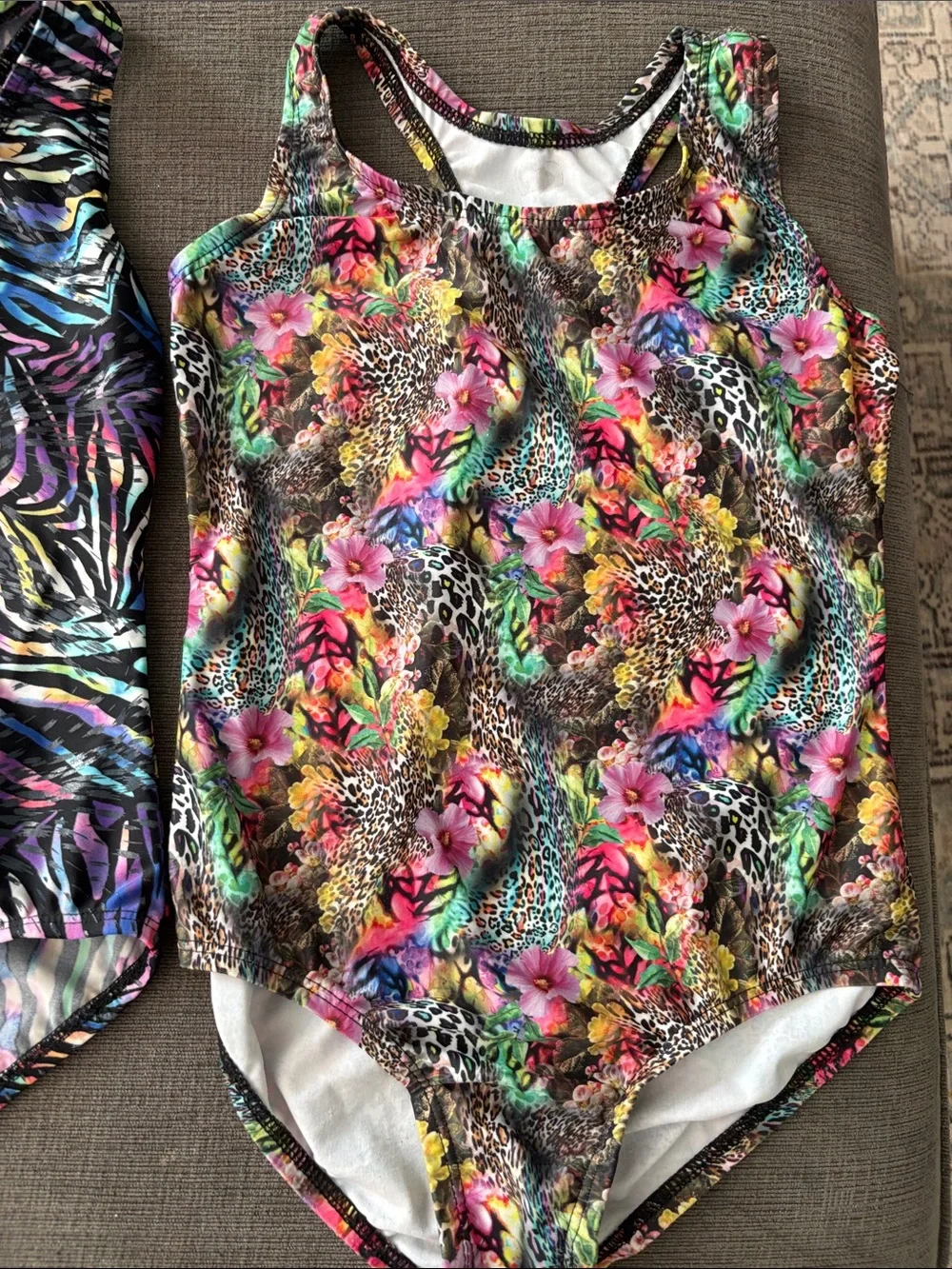 Dori Creations Kids One-Piece Swimsuit in Multicolor - Floral & Zebra Prints